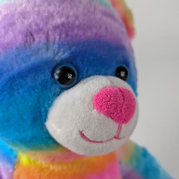 Build A Bear Rainbow Cub Teddy 16" Plush 2019 Retired Glitter Metallic Feet BAB - Picture 4 of 8